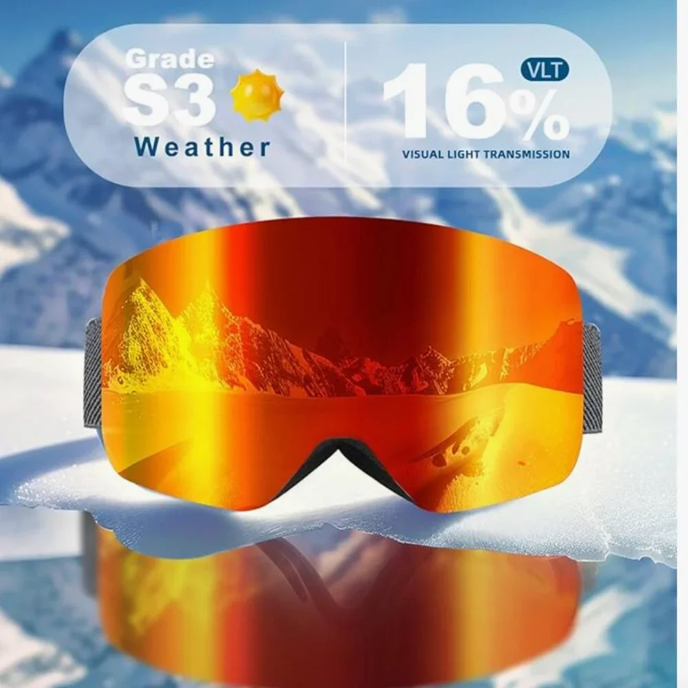 TWO! Ski Snowboard Goggles, Anti-fog 100% UV Protection